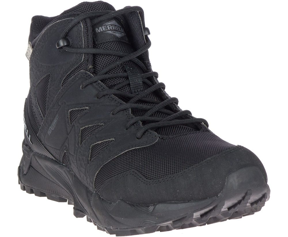 Kozaki Merrell Damskie Czarne - Agility Peak Mid Tactical Waterproof - 298453-WUX